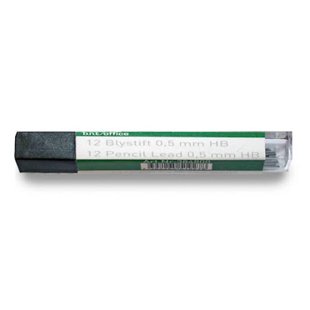 Blyertsstift för stiftpenna, 0,5 mm HB, 12 st.