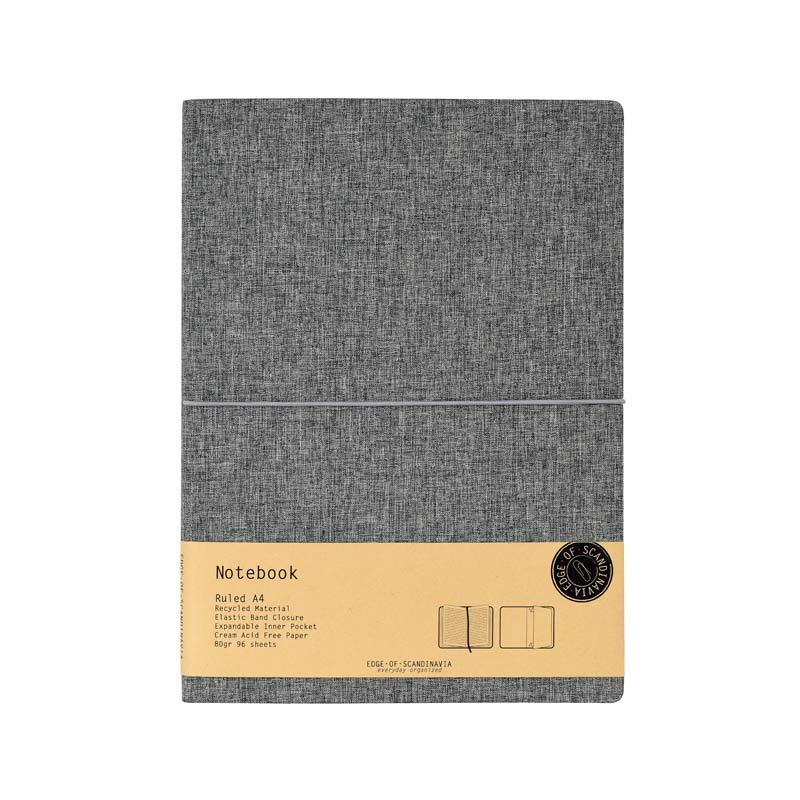 Linjerad anteckningsbok A4 (grå)