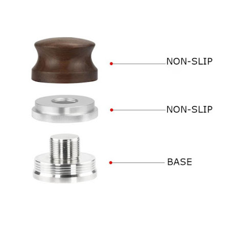 Kaffefördelare 58 mm. Handtag i valnöt. Justerbar höjd.