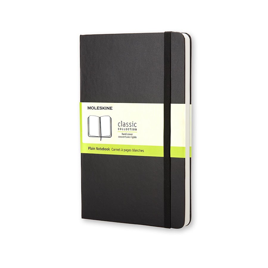 Classic Hard Cover Large Plain Black
