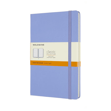 Classic Hard Cover Large Plain Hydrangea Blue