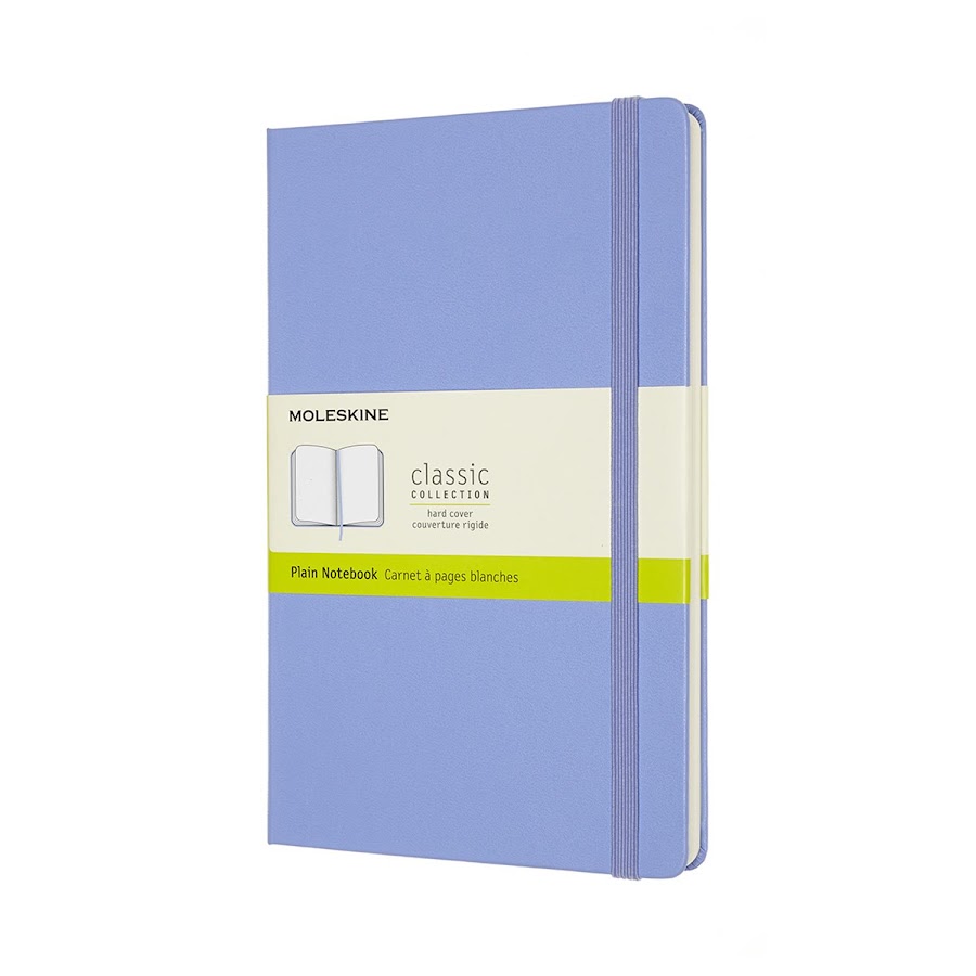 Classic Hard Cover Large Plain Hydrangea Blue