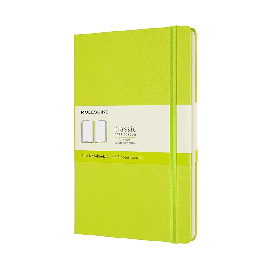 Classic Hard Cover Large Plain Lemon Green