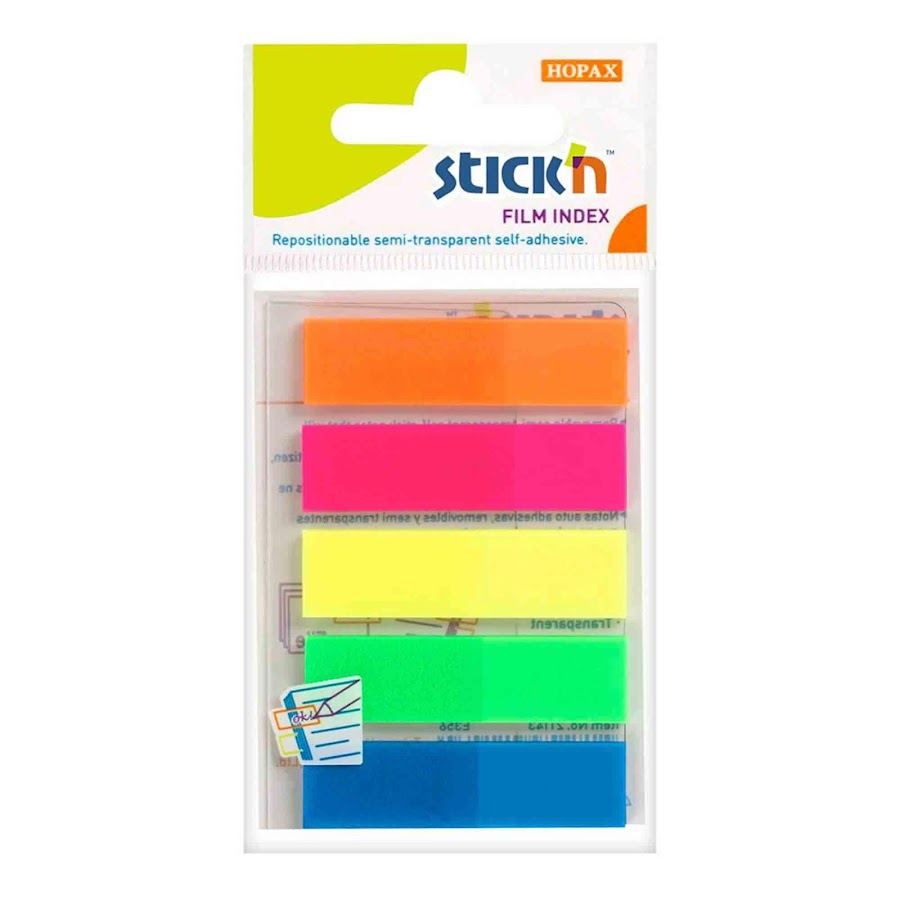Indexflikar PP 45x12mm 5xNeon