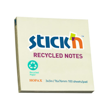 Recycleblock Post it lappar 100b 76x76, Gul