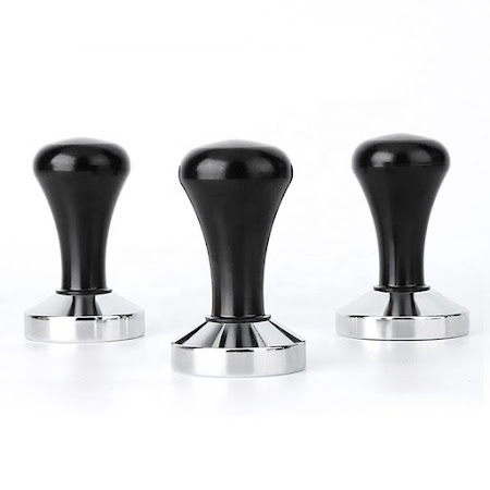 Tamper 58 mm. Stål och svart handtag