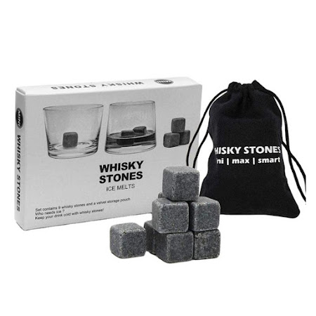 Whiskysten av granit - 9 st med påse